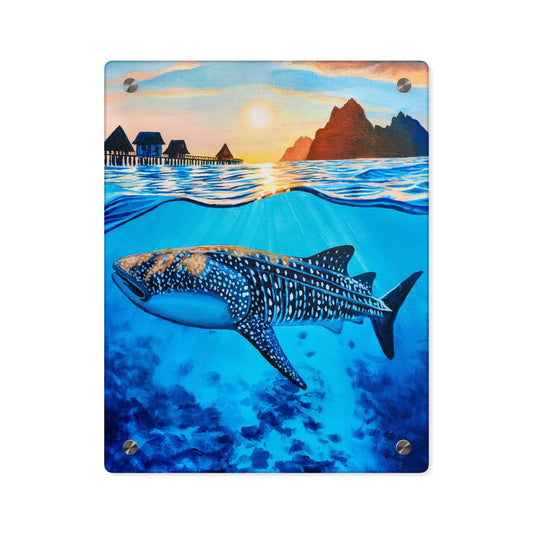 Tulum Sunset (Whale Shark) Acrylic Wall Art Panel