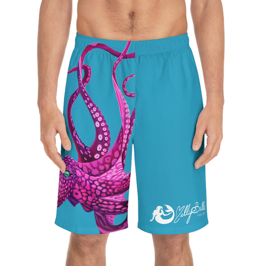 Pink Octo Men's Board Shorts